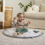 INGENUITY Tapis d'éveil bébé pliable Cosy Spot Elephant,coussin reversible, arche de jeux en bois, mirroir et jouets sensoriels