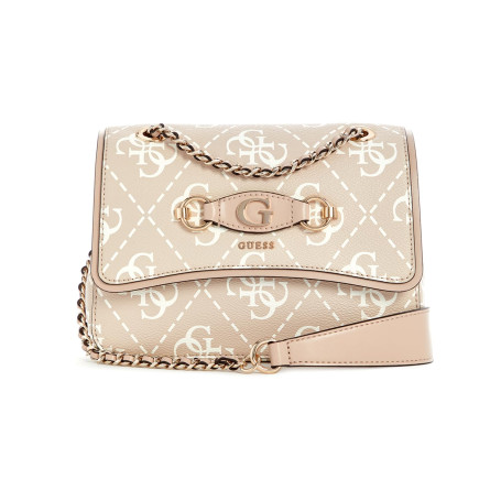 GUESS Izzy Convertible Xbody Flap Bag Sand Logo