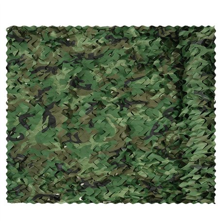 Sensong Filet de Camouflage Réseau de Militaires Woodland 1.5 x 3 M Poids léger Durable sans Grille pour Ombre Protectioe Le Sol