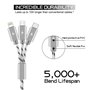 Câble de charge multiple 3 en 1 [3 m] long câble de chargeur rapide en nylon tressé avec ports IP/micro USB/type C pour iP 13/12