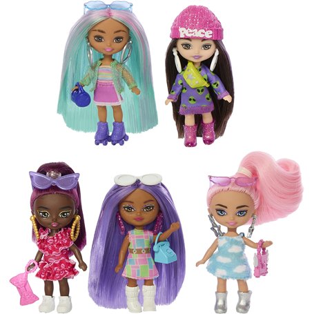 Barbie Coffret Poupées Mannequins avec 5 Mini Extra Au Style Unique