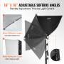 VEVOR Kit d'Éclairage Softbox Professionnel 400 x 400 mm avec Ampoules LED 45 W, Couleur Réglable 3000-6500 K, Support Trépied, 