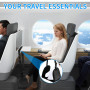 Repose-pieds vol, repose-pieds de voyage avec mousse à mémoire de forme, repose-jambes portable réglable pour avions, Travel Ess