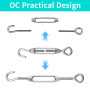 12 Pièces M4 Crochet et Oeil Tendeur de Fil de Tendeur, Tendeurs de Câble en Acier Inoxydable 304, OC Tendeur Set pour Câbles Mé