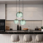 Suspension en verre vert clair abat-jour moderne éclairage de plafond verre Art déco lampe salon salle à manger chambre salon cu