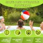 KAIYAYA Lot de 3 Ballon de Plage Gonflable,30 cm Balles de Plage Gonflables Arc-en-Ciel Jouets de Bain Balles de Plage Enfants A
