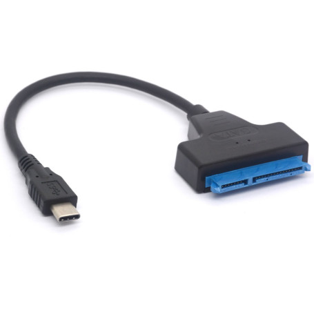 Adaptateur USB C vers SATA - Câble de disque dur type C vers SATA III pour disque dur SATA 3 HDD SSD 7+15 broches Thunderbolt 3