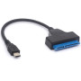 Adaptateur USB C vers SATA - Câble de disque dur type C vers SATA III pour disque dur SATA 3 HDD SSD 7+15 broches Thunderbolt 3