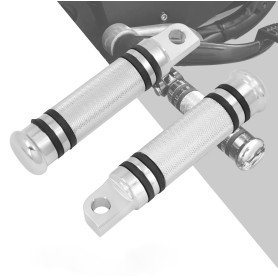 HDBUBALUS 1 paire de repose-pieds en aluminium CNC argenté pour moto Harley style mâle. HDBUBALUS 1 paire de repose-pieds en aluminium CNC argenté pour moto Harley style mâle.