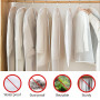 AQXONG 15 Pcs Housse de vêtements, Protège Vêtements Pliable Translucide à Fermeture Éclair, 60x140/120/100cm, Anti Poussière Et