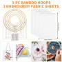 120 Color Kit de Fils à Broder avec 5 Cercles Bambou