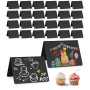 Hixava Mini Tableau Noir 24 Pièces Panneau D'affichage Forme de V Petit Tableau Noir Petite Ardoise 10 × 7