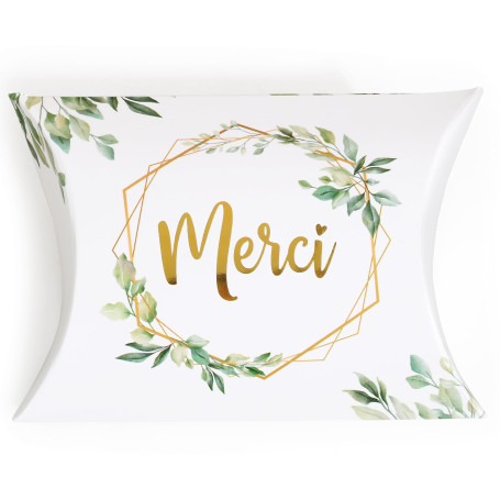 50pcs Boîtes Dragées Mariage Boite bonbon Forme de Coussin Bonbonnière Faveur de mariage Cadeau pour Communion Baptême Aannivers