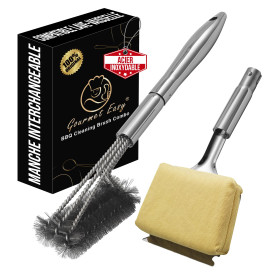 Brosse Barbecue 3-en-1 | Brosse Grille Barbecue avec Grattoir et Éponge Résistante à la Chaleur | Brosse Nettoyage Barbecue pour Brosse Barbecue 3-en-1 | Brosse Grille Barbecue avec Grattoir et Éponge Résistante à la Chaleur | Brosse Nettoyage Barbecue pour