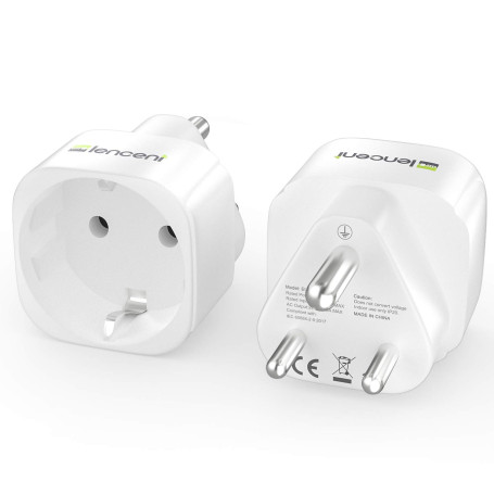 LENCENT 2X Adaptateur Prise Inde