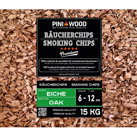 PINI Copeaux de fumage en chêne 6-12 mm 15 kg