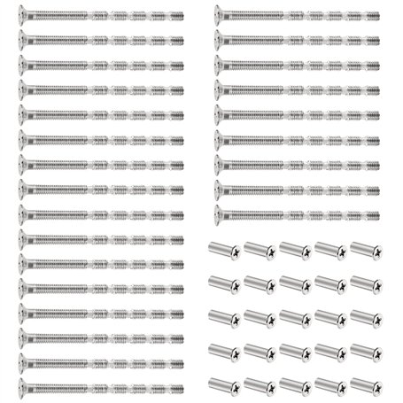 Vis de Connexion avec Boulon - 50Pcs Poignée de Porte M4 et 50Pcs Manchon