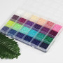 VOOMOLOVE Lot de 15 800 perles de rocaille en verre 12/0, 24 couleurs, 2 mm, avec boîte de rangement en plastique à 24 compartim