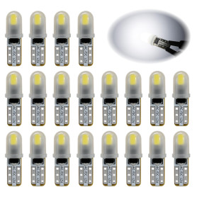Vidsmow 20 PCS Ampoules T5 LED, 12V blanches 3014 SMD, remplacement pour tableau de bord, compteur, éclairage intérieur voiture, Vidsmow 20 PCS Ampoules T5 LED