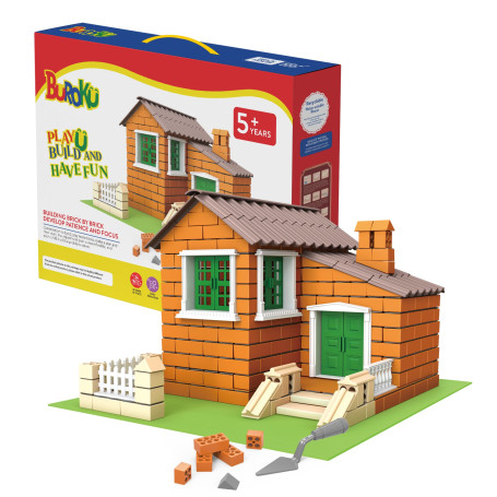 Buroku - Jeu de Construction de Maison en Briques | 304 Pièces en Plastique ABS Sûr pour Les Enfants | Améliore Les Compétences