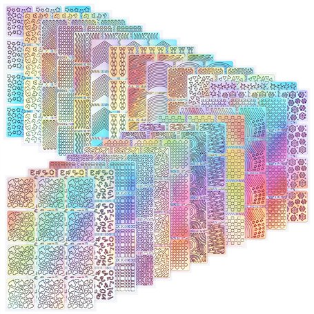 Lot de 288 pochoirs en vinyle pour nail art