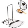 Support Couvercle Repose Cuillère Couteaux Cuillères Fourchettes Spatule en Acier Inoxydable Repose Couvert Porte Couvercle Uste