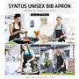 Syntus Lot de 4 bavoirs réglables résistants aux chutes d'eau avec 2 poches Tabliers de cuisine Noir