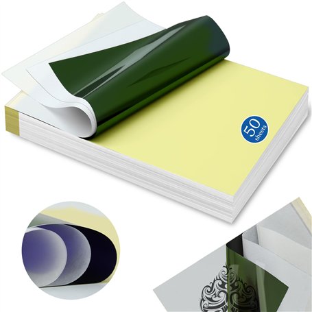 Lot de 50 Feuilles de Papier pour Stencil Tatouage Transfert