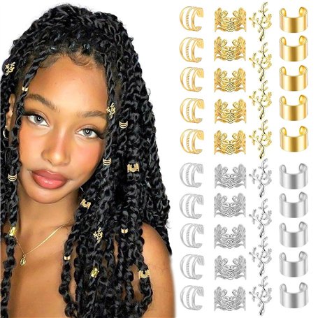 ZYEKIU 120 Pièces Bijoux Cheveux Bijoux Tresse Accessoire