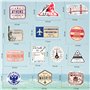 Stickers vintage pays timbres rétro valises autocollants voyage pour scrapbooking portable bagages Multicolor