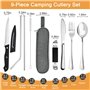 SLTAXAR 9 PCS Set de Couverts en Inox Portable Ensemble de Couverts de Table Ensemble de Couverts de Voyage Camping Couverts de