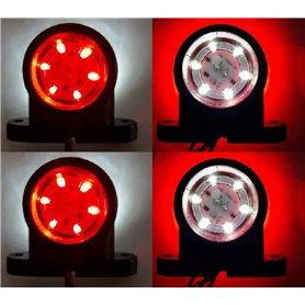 VNVIS 4 x petits feux de position latéraux LED 12 / 24V rouge/blanc s'allume châssis de camion remorque de camping-car VNVIS 4 x petits feux de position latéraux LED 12 / 24V rouge/blanc s'allume châssis de camion remorque de camping-car