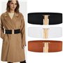 DUOXIN Lot de 3 Ceintures Extensible pour Femme, Ceintures de Taille Emboîtement Large Élastique Sangle Rétro Ceinture Elastique