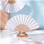 2 Pièces Éventail en Bois Éventails Pliables à Main en Tissu Ventilateurs de Poche Éventail d’Artisanat Cadeau d’Éventail avec C