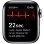 Apple Watch Series 4 (GPS + Cellulaire, 44MM) - Coque Acier Inoxydable Noir Sidéral avec Bracelet de Sport Noir (Reconditionné)