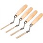Lot de 4 truelles pointeuses plates en acier inoxydable avec manche en bois (1
