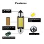 4pcs C5W LED Festoon Ampoules 38mm 39mm Canbus 12V 6000K Blanc Super Brillant pour éclairage intérieur de voiture et Feux de pla
