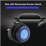 Keenso 3 Broches Interrupteur à Bascule, 12V 16A Commutateur On/Off Rond avec LED Lumière Bleu pour Voiture Camion Commutateur d