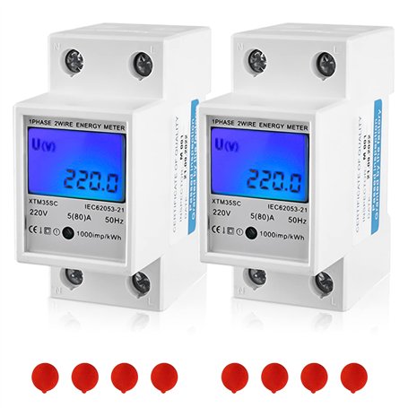 Compteur électrique numérique LCD - Compteur de courant alternatif - Rail DIN : 2 pièces - Compteur électrique numérique LCD 5 (