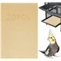 Lot de 20 feuilles de papier de gravier pour cage à oiseaux