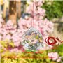 Hisredsun Pendentif boule en cristal avec cordon rouge, 60 mm K9, boule à facettes à suspendre, attrape-soleil arc-en-ciel