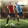 MAXQUU Lot de 2 paires de chaussettes de football noires de 40 cm pour homme, Noir , 40-50