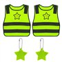 JTMKYO Lot de 2 gilets réfléchissants pour enfants avec 2 pendentifs réfléchissants en forme d'étoile