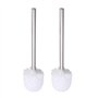 Lot de 2 brosses WC avec manche en acier inoxydable