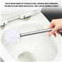 Lot de 2 brosses WC avec manche en acier inoxydable, brosse WC à long manche, diamètre 8 cm, tête de brosse remplaçable (blanc)