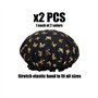 Lot de 2 bonnets de douche à double couche pour femme - Cache-oreilles étanches - Élastique - Réutilisables - Convient pour la s