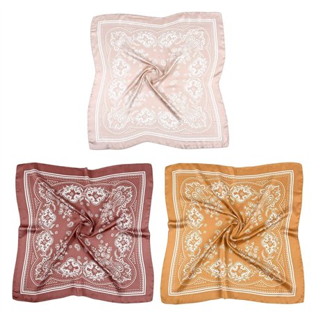 OAOSDH 3 Morceaux D'Écharpe Carrée À Motifs Rétro