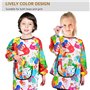 QIGHLIS Tablier Peinture Enfant, Blouse Peinture Enfant Imperméable 7-11 ans, Tablier Enfant pour Garçon Fille avec Manches Long