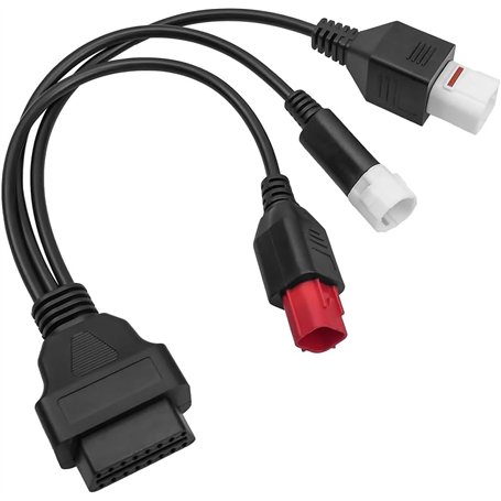 Dezanyc Adaptateur de diagnostic OBD2 3 en 1 pour moto à 3 broches 4 broches 6 broches compatible avec Yamaha