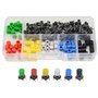 Wgcd 72 pcs momentané tactile Tact Push Button Micro Switch 6 x 6 x 9 mm 7 couleurs capuchon pour Arduino